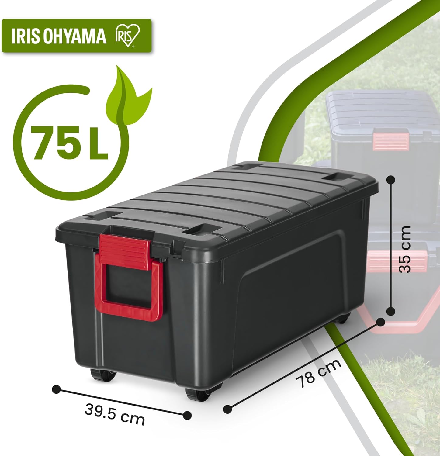 Detalle 2 de Iris Ohyama Große Kunststoff-Aufbewahrungsbox 75 l 3er-Set