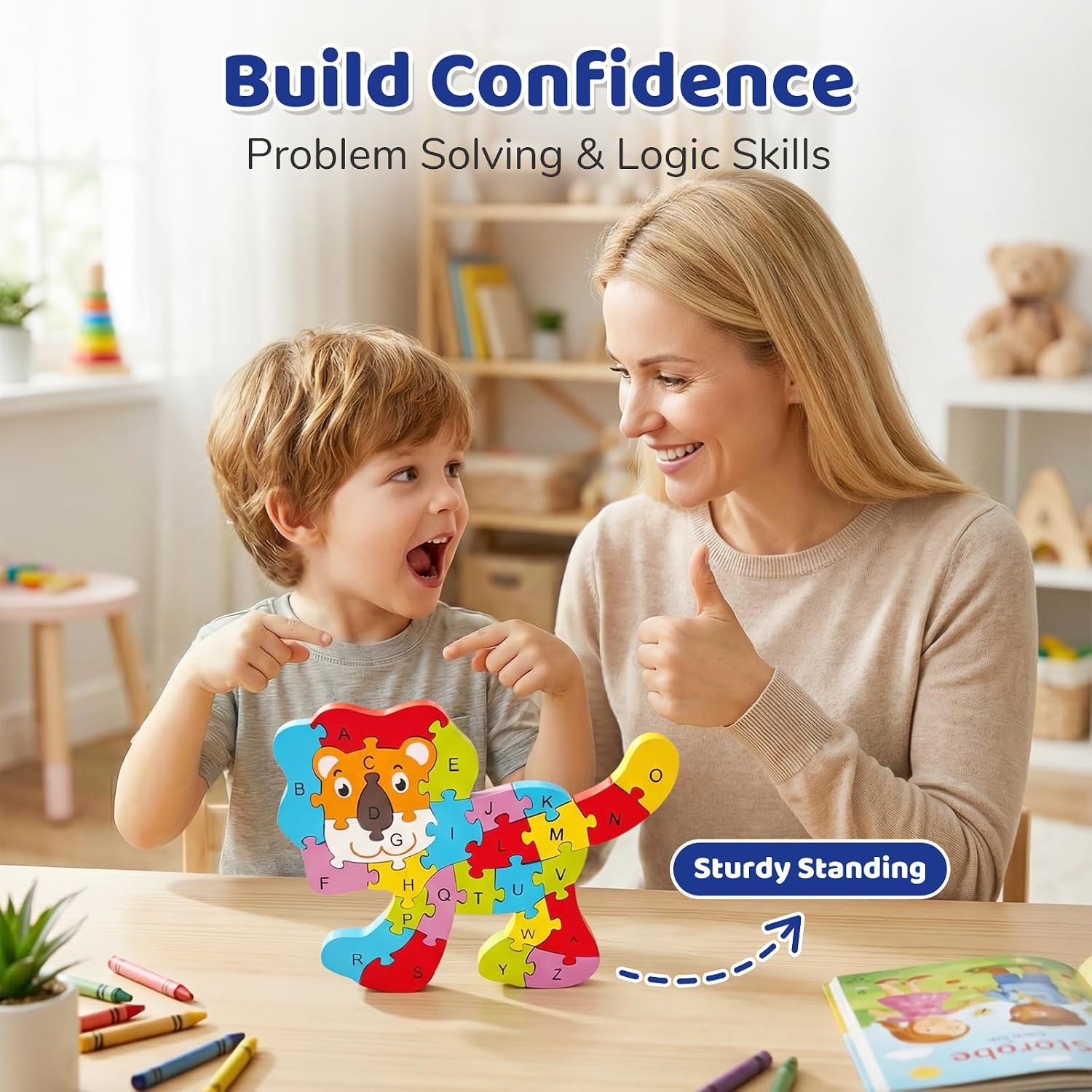 Detalle 2 de LovesTown Wooden Puzzle, Double-Sided