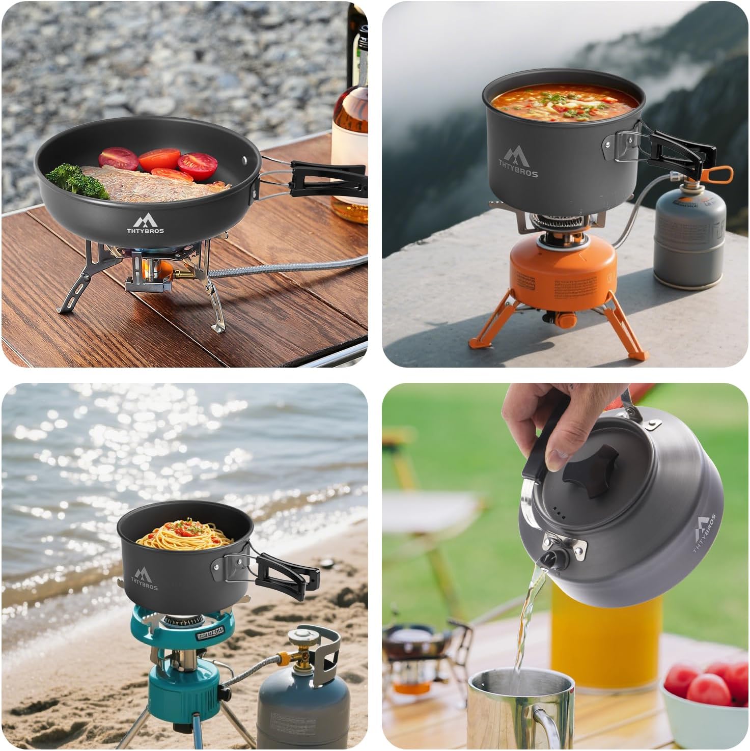 Detalle 2 de 27-teiliges Camping-Kochset für 2–4 Personen – All-in-One Outdoor-Küche