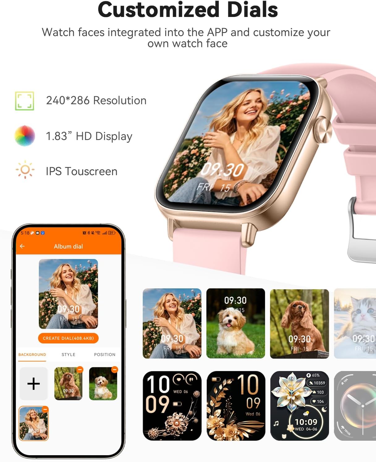 Thumbnail 5 de Fitonme Reloj Inteligente Mujer ⌚ 2 Correas IP68 Rosa Oro