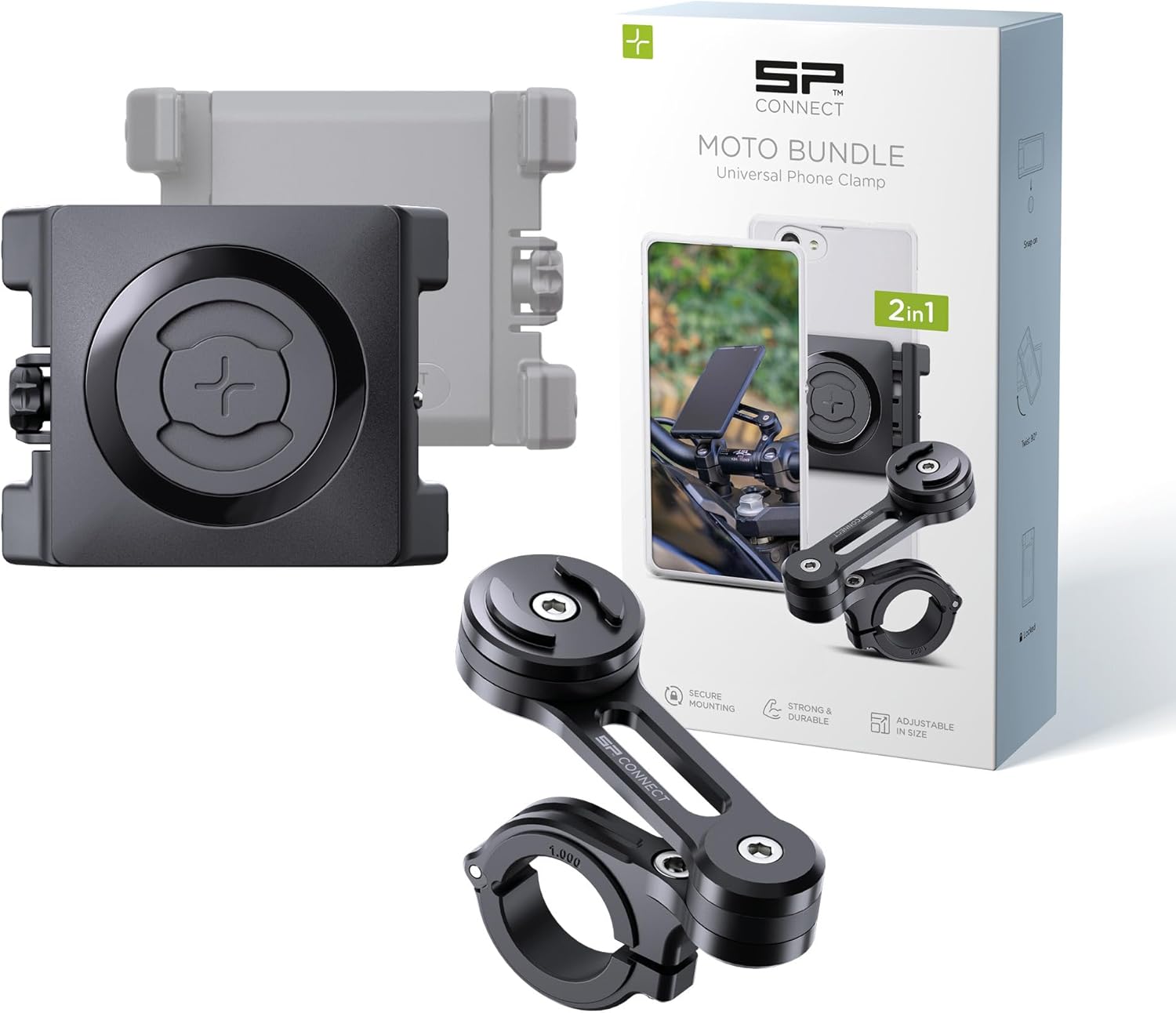 Detalle de SP CONNECT Moto Bundle Universal Clamp SPC+ — Supporto per cellulare per moto con montaggio magnetico