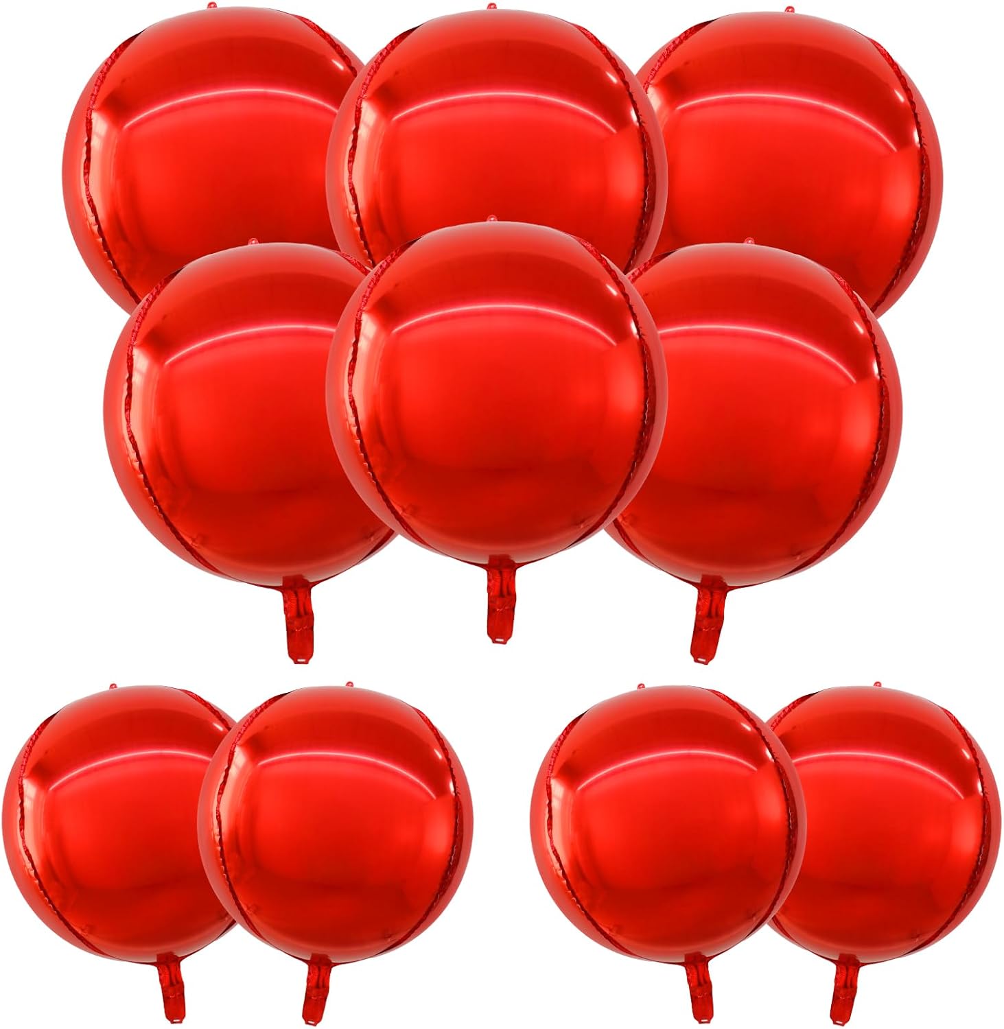 Thumbnail 5 de Lot de 10 grands ballons ronds géants en aluminium 4D YuBeiKoo – rouge fuchsia