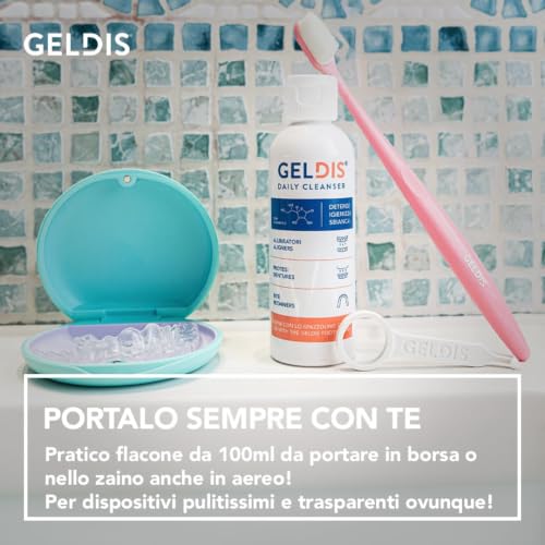 Detalle de GELDIS® Daily Cleanser: Detergente Igienizzante per Mascherine, Apparecchi Ortodontici e Bite (100 ml)