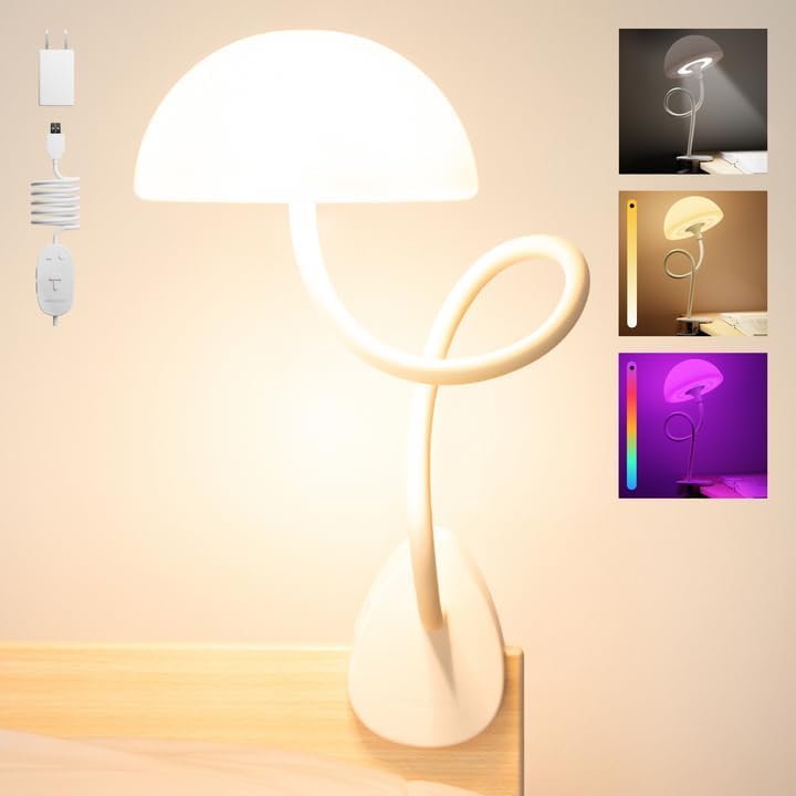 Detalle de Smallish Shroommate SHM-2.0-White Clip-On Lamp with Adjustable Multicolor LEDs
