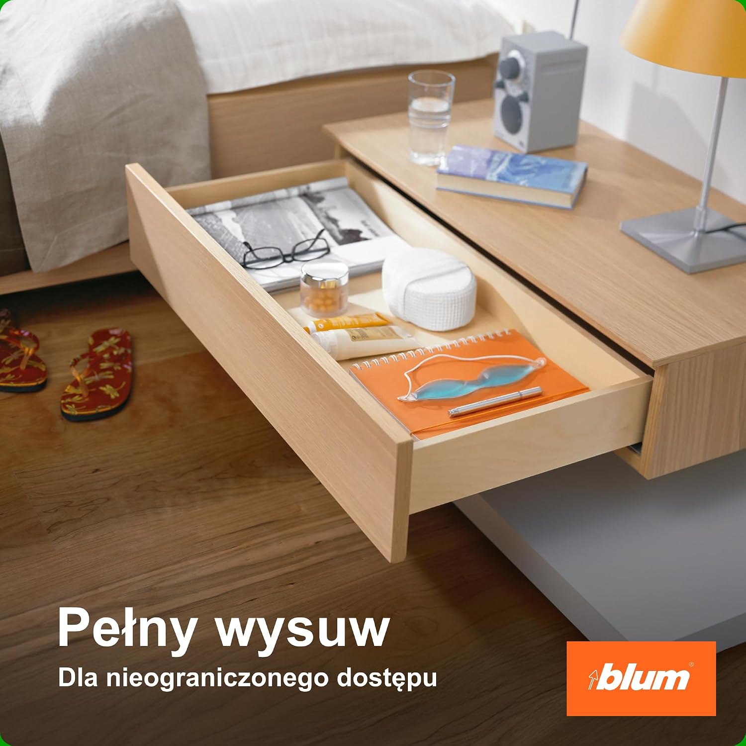 Detalle 1 de Blum TANDEM 350 mm – ukryte prowadnice do szuflady z pełnym wysuwem i BLUMOTION