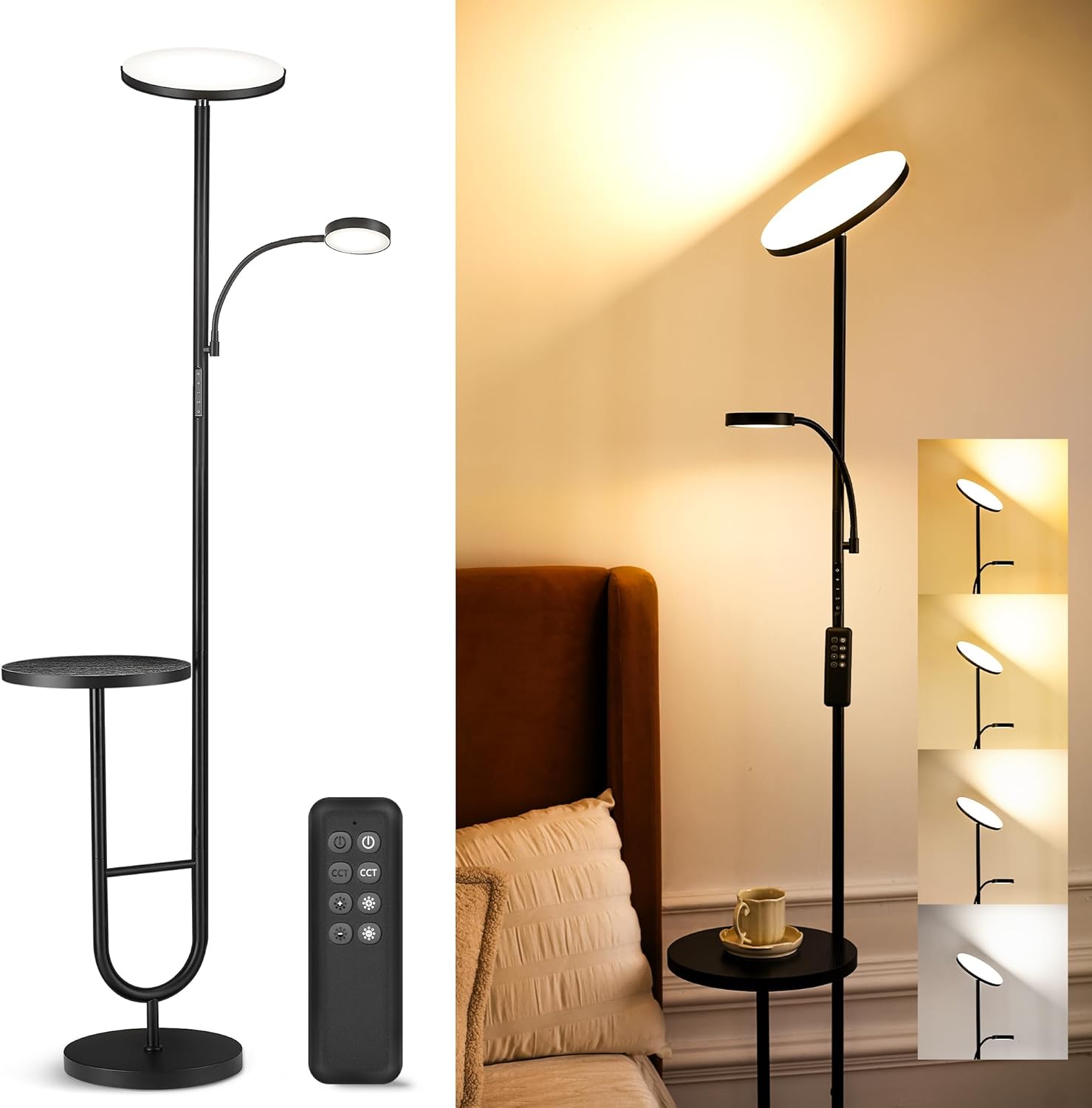 Detalle de Lampada da terra LED 36W dimmer 350°
