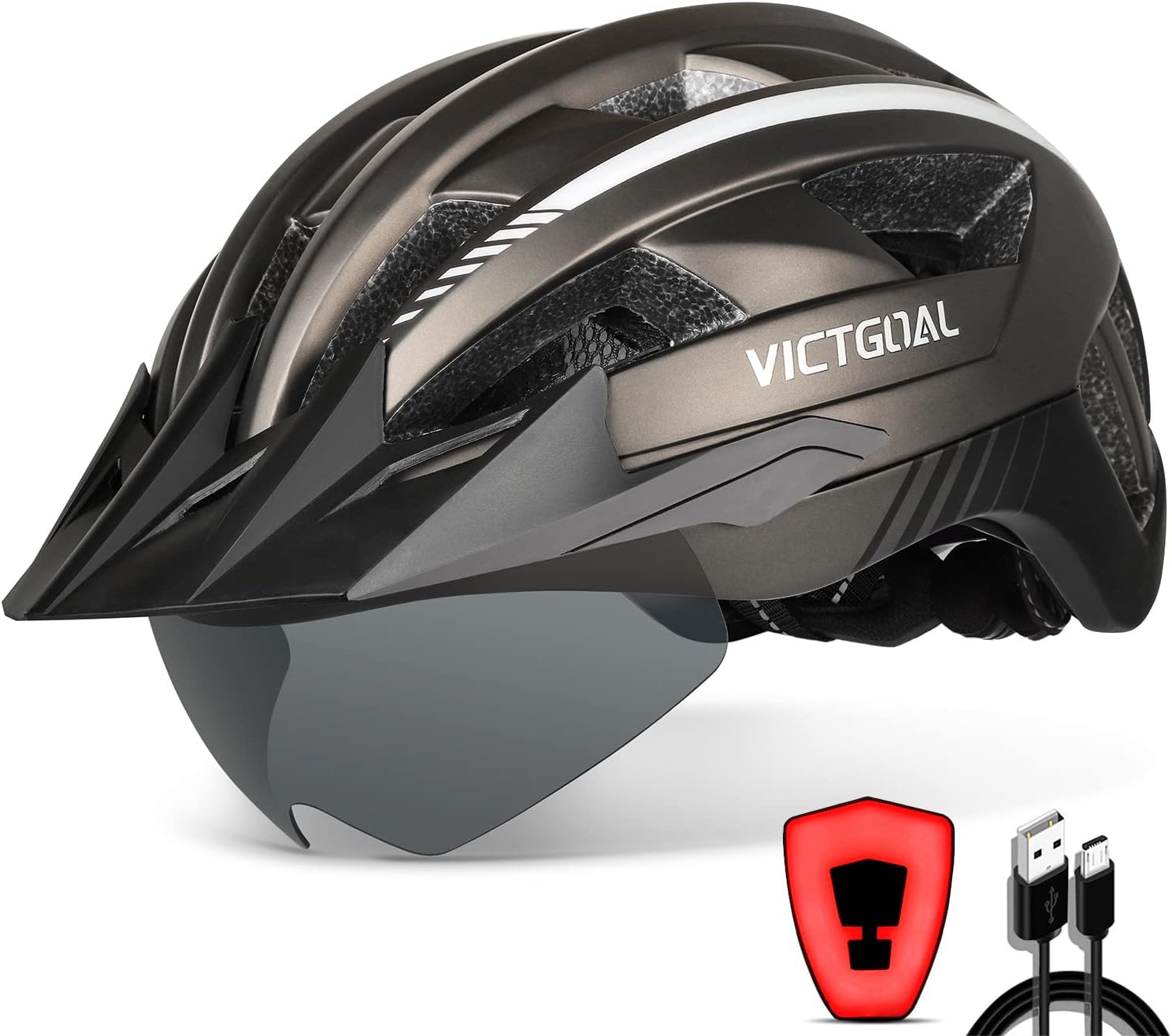 Thumbnail 5 de VICTGOAL Fahrradhelm MTB Herren Damen mit Visier ⌚🎧?