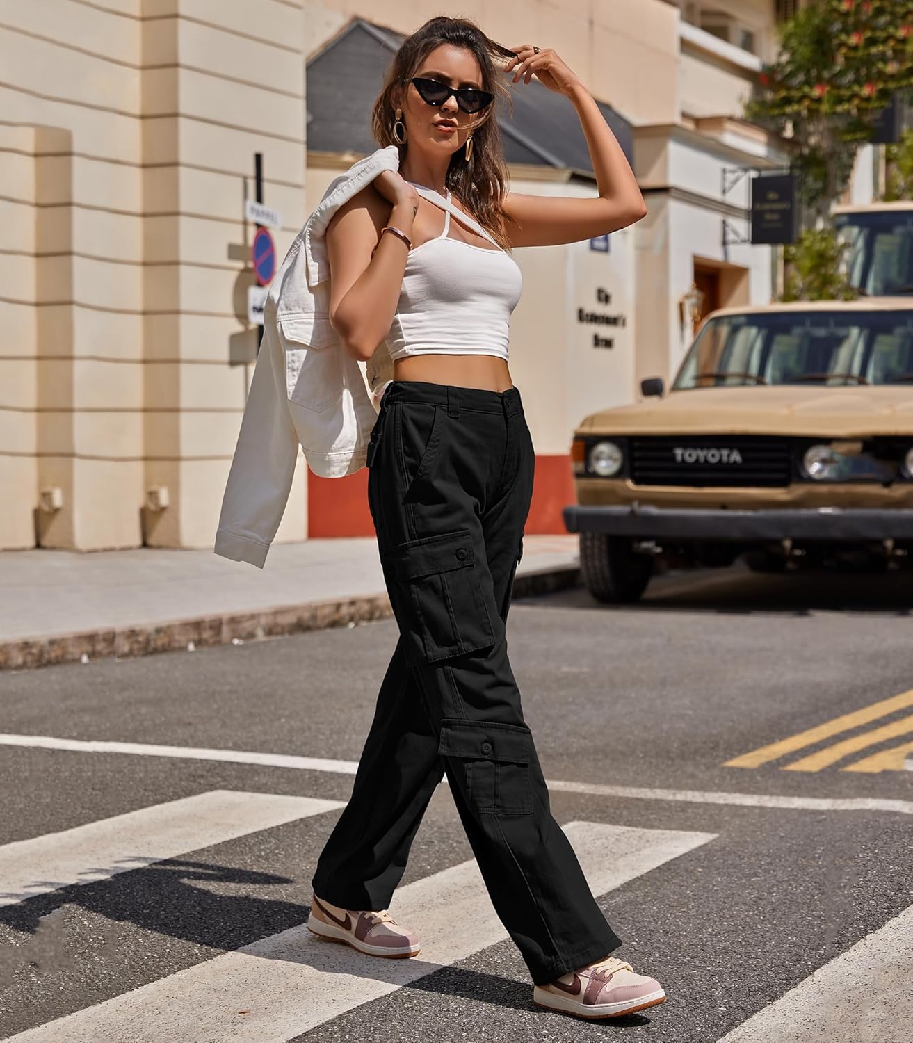 Thumbnail 2 de Fuakesor Cargohose Damen Baggy Y2K mit 8 Taschen, High Waist und Stretch-Anteil