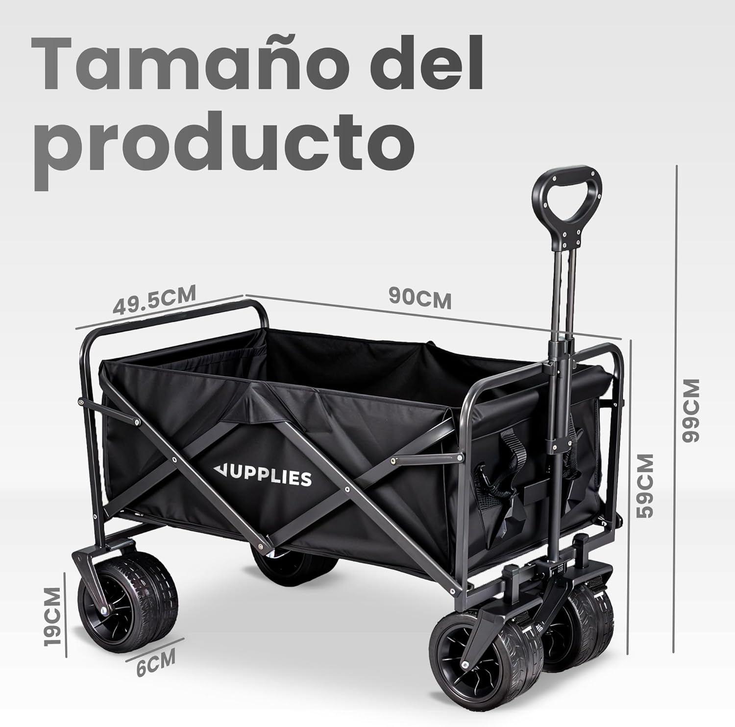Thumbnail 2 de JUPPLIES Carro plegable con ruedas grandes 150 kg