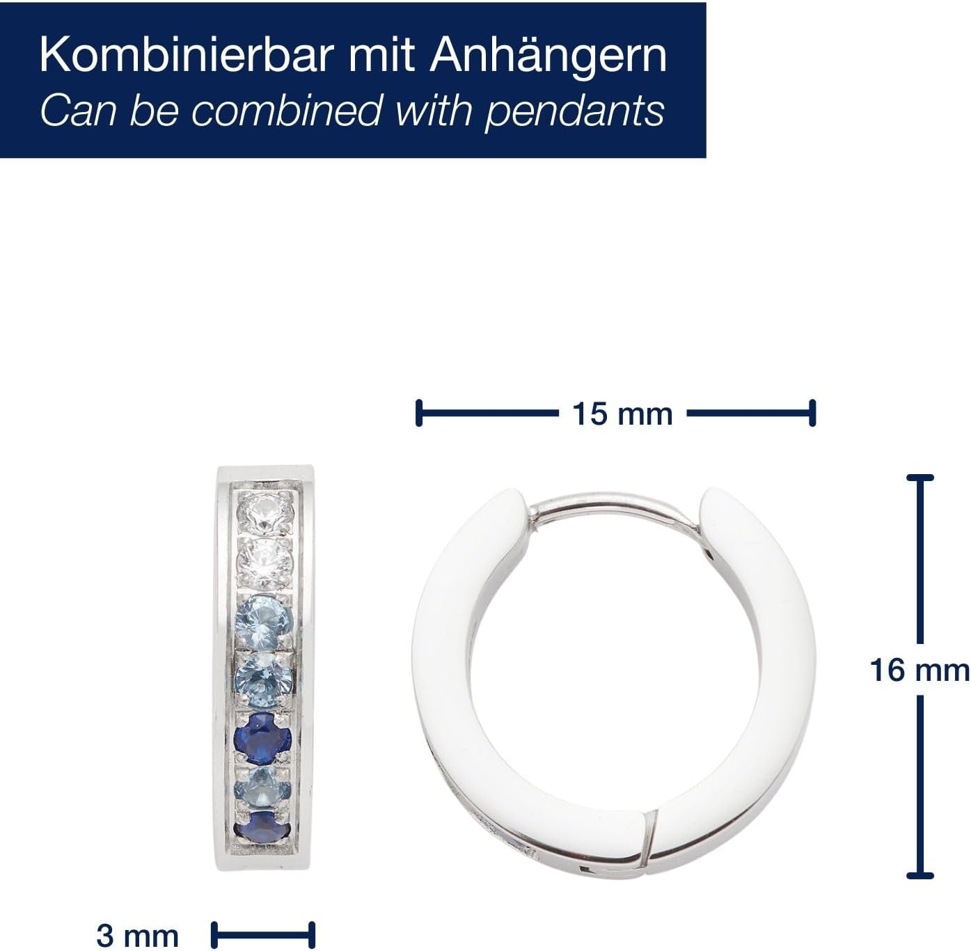 Detalle 2 de JEWELS BY LEONARDO Creole Inka 1,5 cm Klapp-Creolen