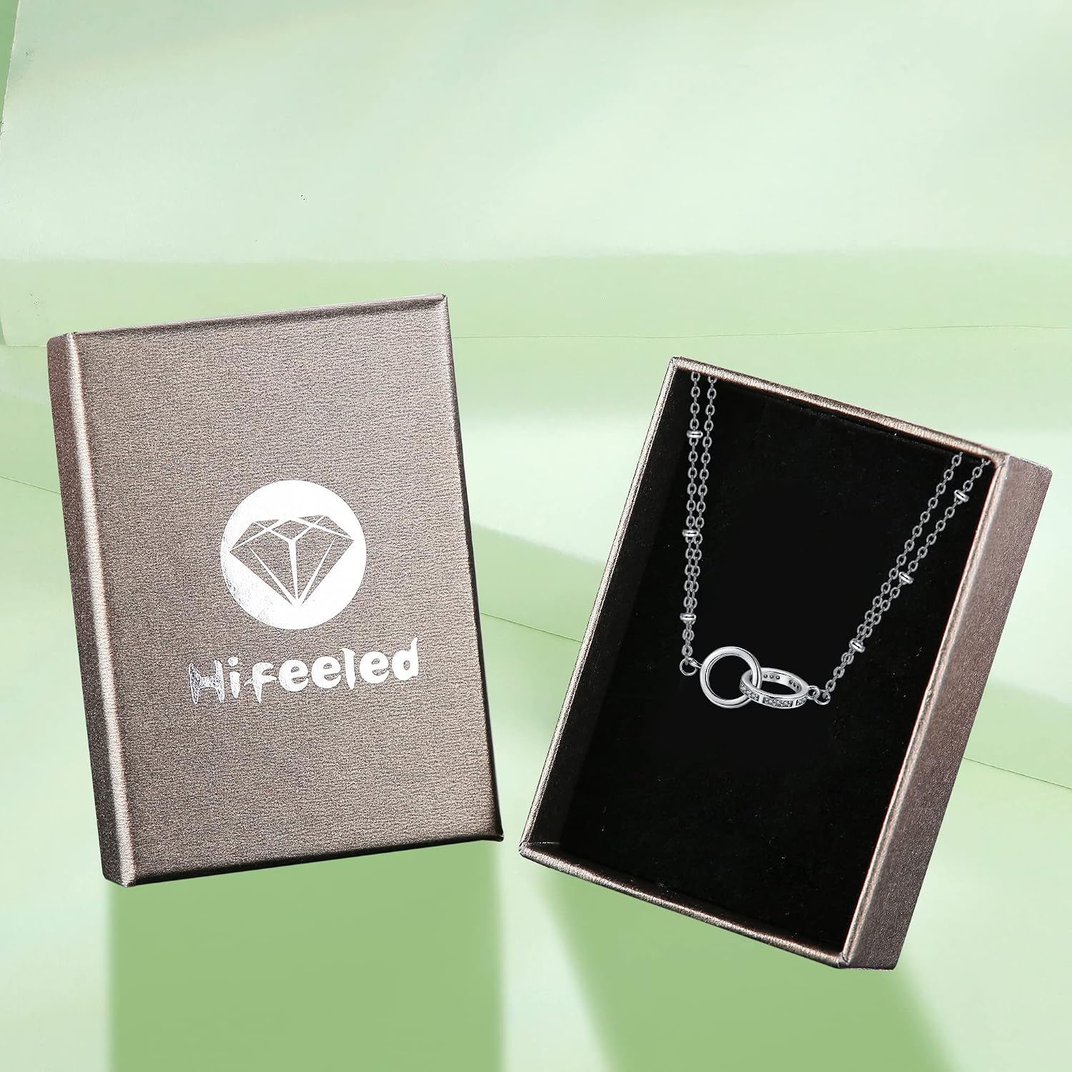 Thumbnail 6 de Hifeeled Damen-Fußkettchen aus Silber 925 mit Doppel-Kette und Zirkonia, verstellbar (22 cm + 4)