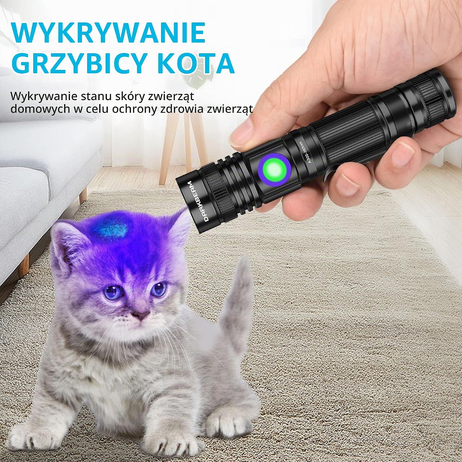 Detalle 2 de DARKBEAM A300 365 set-DKL – latarka UV 365 nm z ładowaniem USB-C