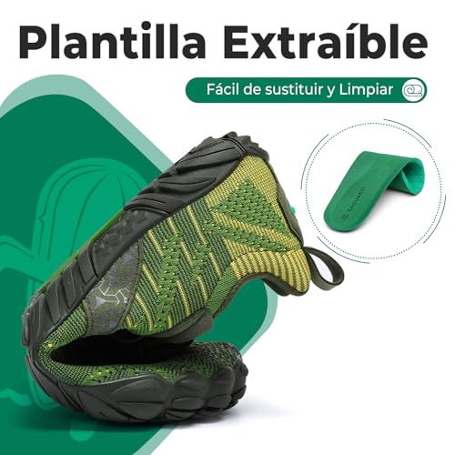 Thumbnail 5 de SAGUARO Barefoot para Hombre y Mujer – Zapatillas Minimalistas de Trail (Verde, Gr.43)