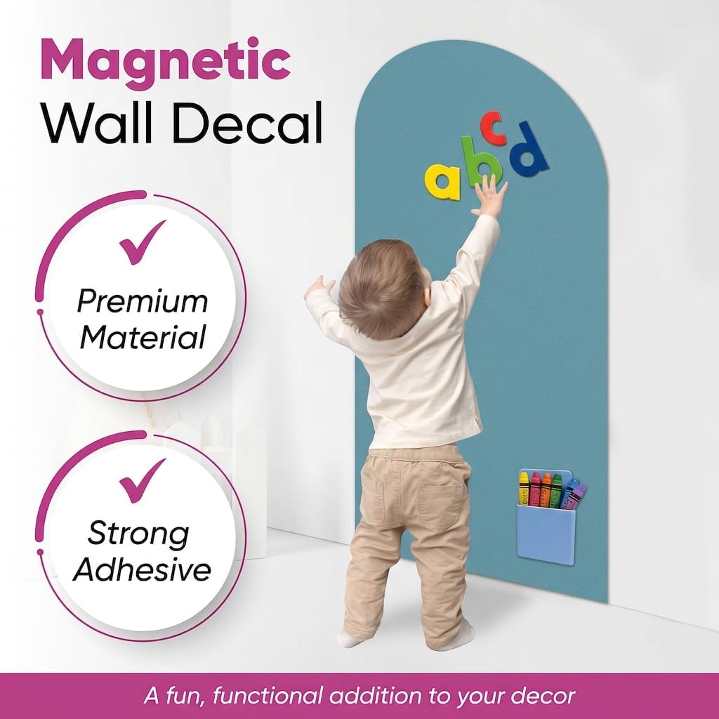 Thumbnail 6 de HeatPomelo Magnetic Wall Sticker — Arch 100 x 44 cm, Matte Blackboard Surface (Celadon)