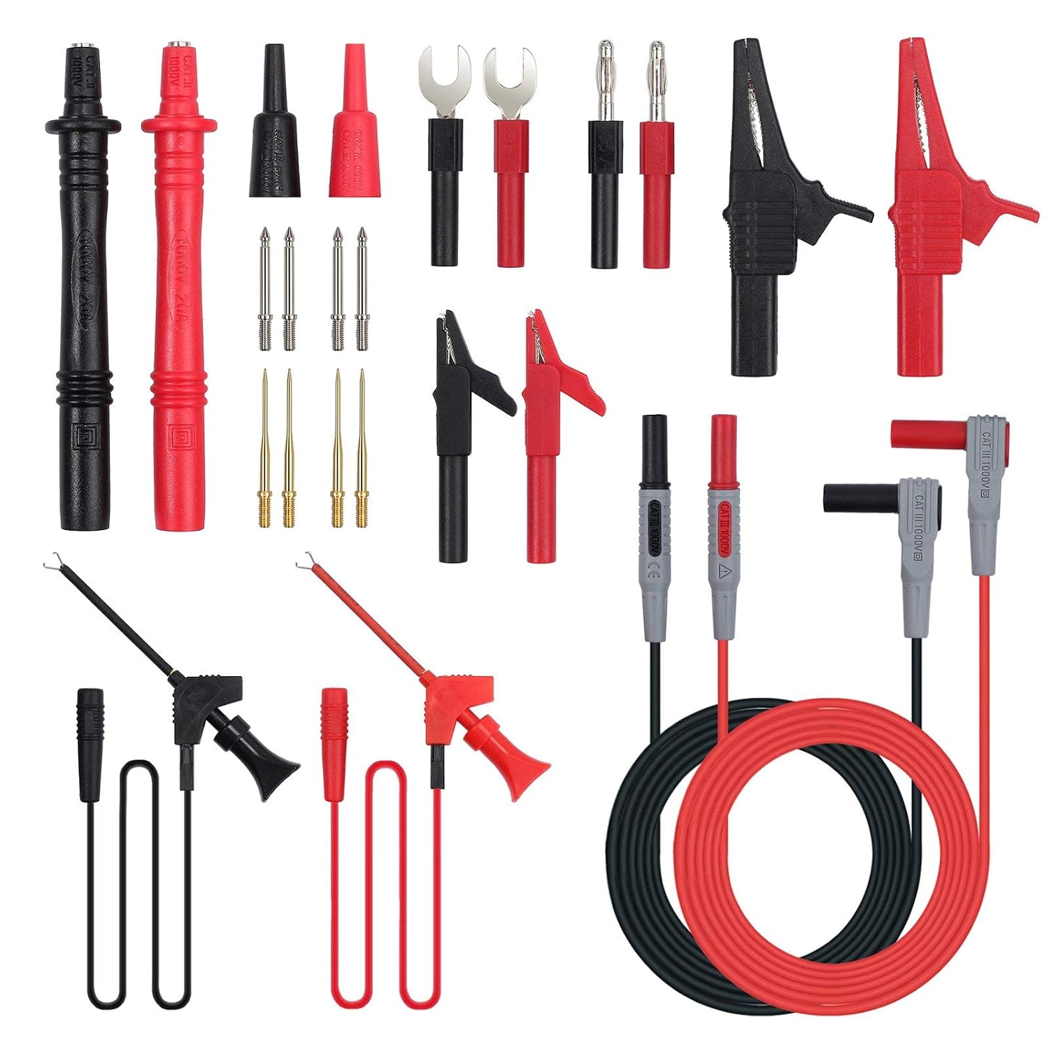 Detalle de Proster TP-MN24-KIT Multimeter Test Lead Set, 24-in-1 with 8 Probe Tips