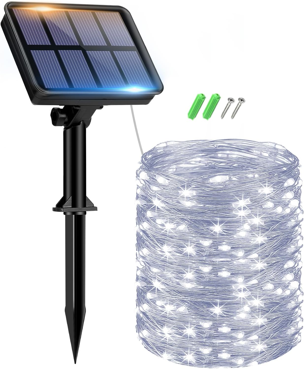 Detalle de btfarm SL21C-CA Solar String Lights, 150 Cool White LEDs, 8 Modes