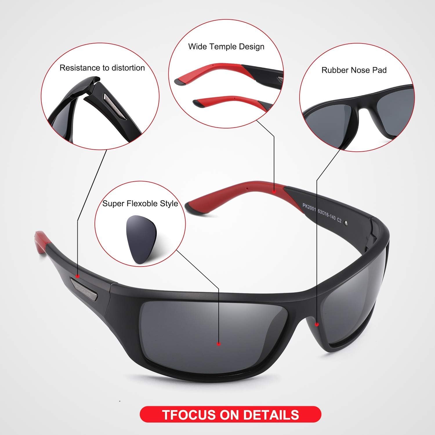 Thumbnail 6 de PUKCLAR Lunettes de soleil Homme Polarisées avec Protection UV400 et Monture TR90 ultralégère – Vision HD Anti-Reflets