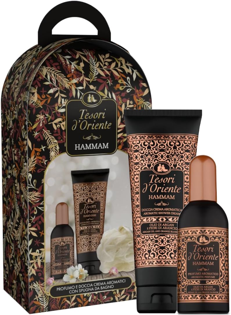 Detalle 1 de Tesori d'Oriente Karma Set Regalo: Doccia Crema 250 ml, Profumo Aromatico 100 ml e Spugna da Bagno