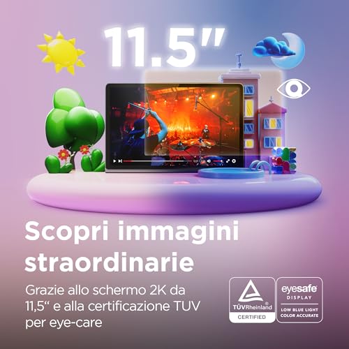 Detalle de Lenovo Tab Plus 11.5": tablet 2K con Helio G99, 8GB RAM e 128GB espandibili