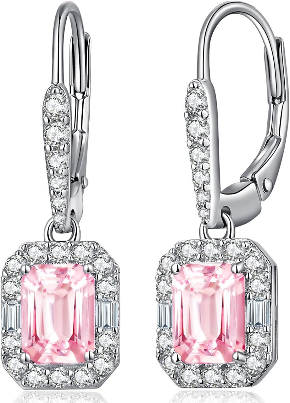 Detalle de jiamiaoi 18 Karat Weißgold plattiert Ohrringe (Sterling Silber 925) mit Zirkonia, 25 mm lang