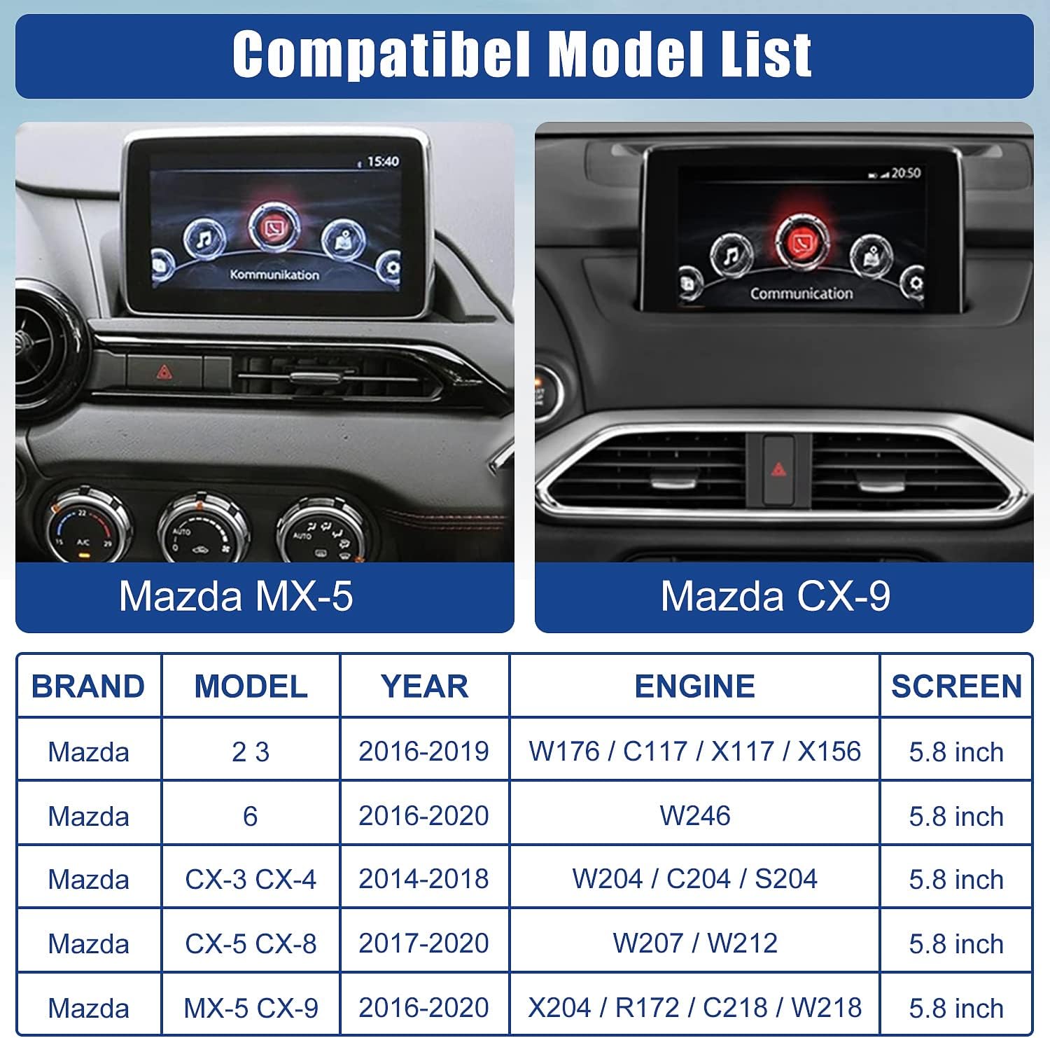 Detalle de HMYC Mazda CarPlay retrofit kit hub TK78-66-9U0C