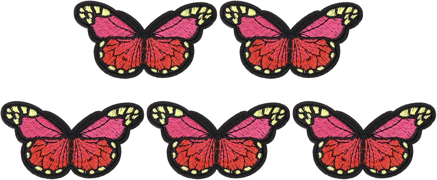 Thumbnail 6 de PATIKIL Butterfly iron on patch set (5 pcs) – purple embroidered applique for repairing and decorating