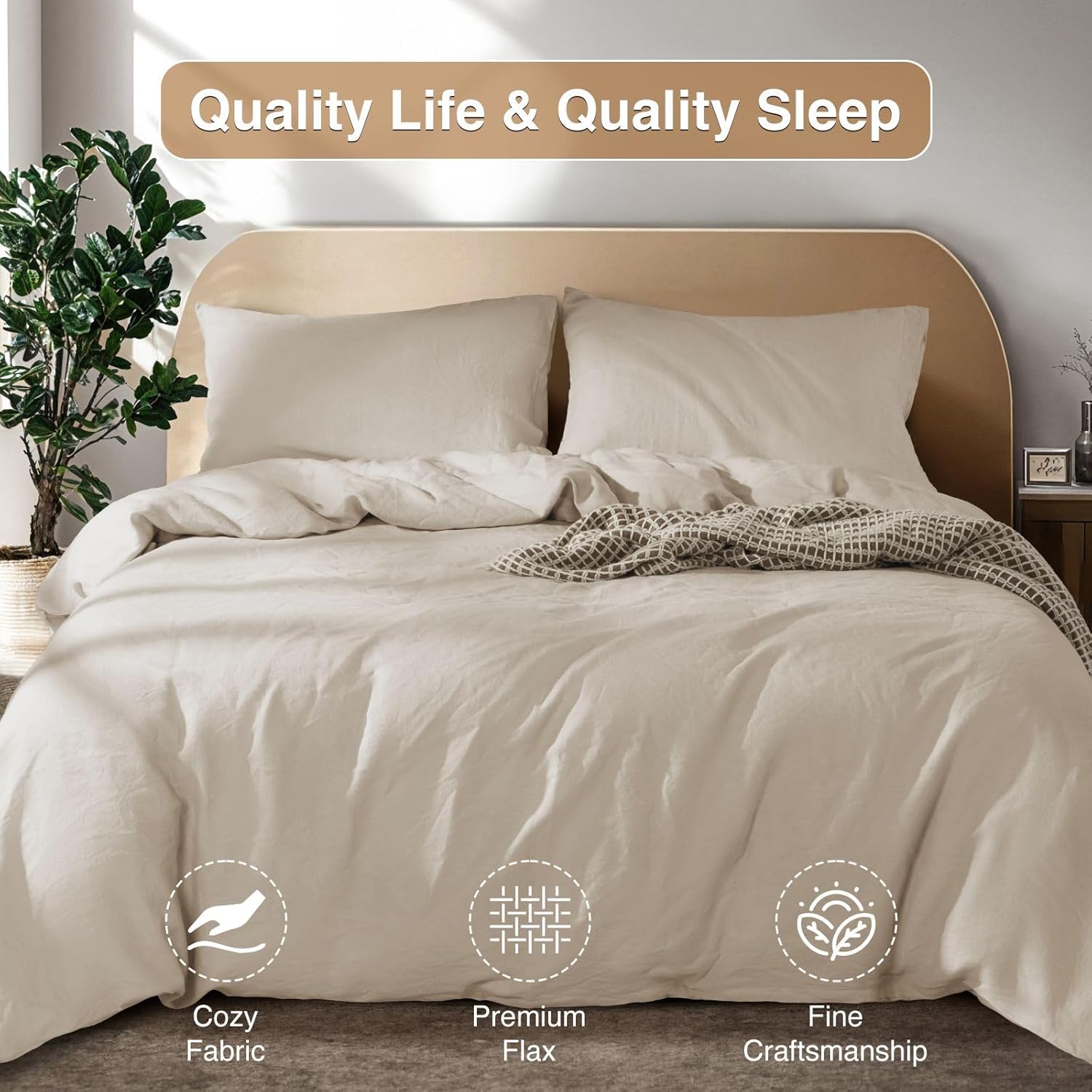 Thumbnail 6 de SONORO Kate 100% French Linen Duvet Cover – Queen Size