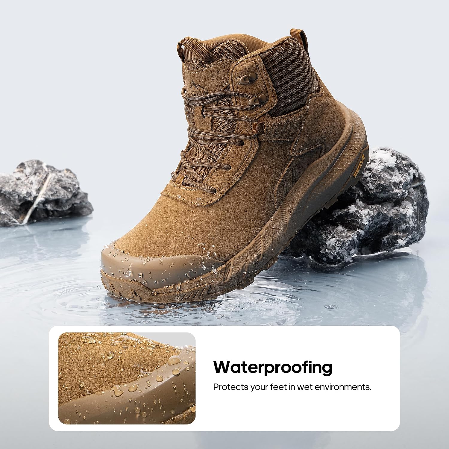 Detalle de NORTIV 8 Bottes Militaires Homme Imperméables – Chaussures de Combat Tactiques