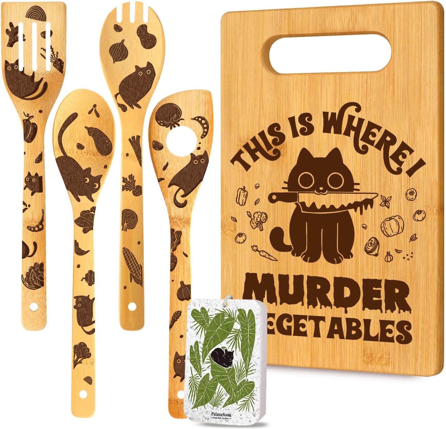 Detalle de Black Cat Kitchen Gift Set with 8 x 12-Inch Cutting Board
