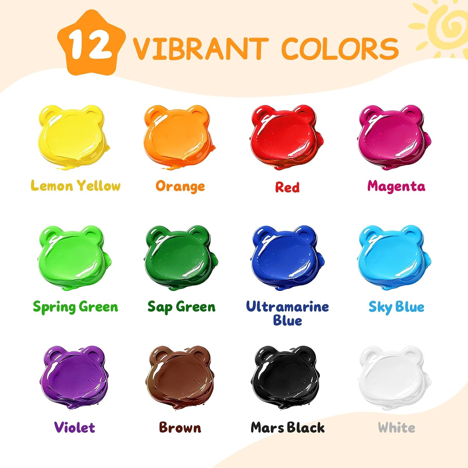 Detalle de Smallbudi Finger Paint Set, 12 Colors