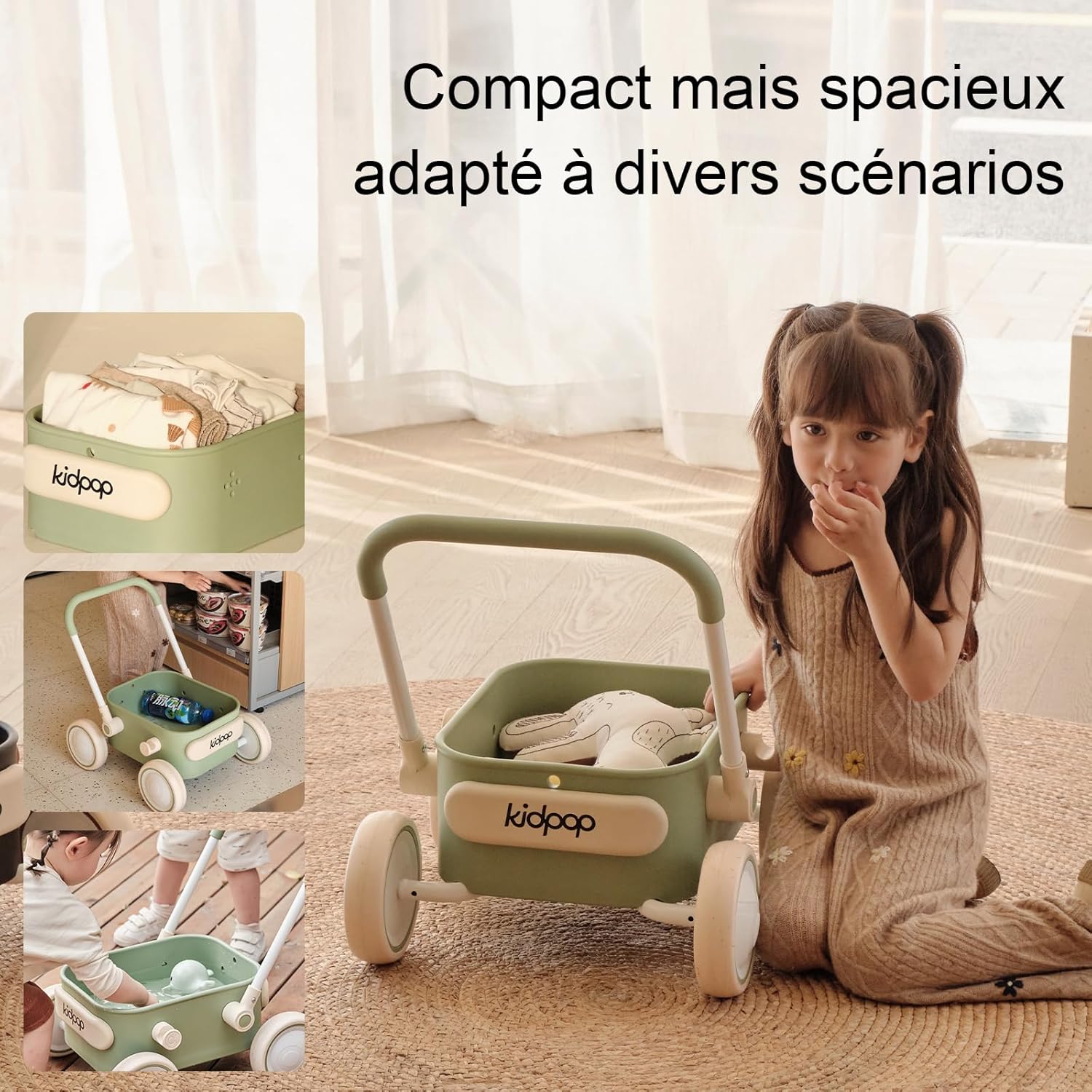 Thumbnail 4 de Kidpop PULA trotteur bébé multifonction (chariot de marche) vert, pour 7 mois à 3 ans