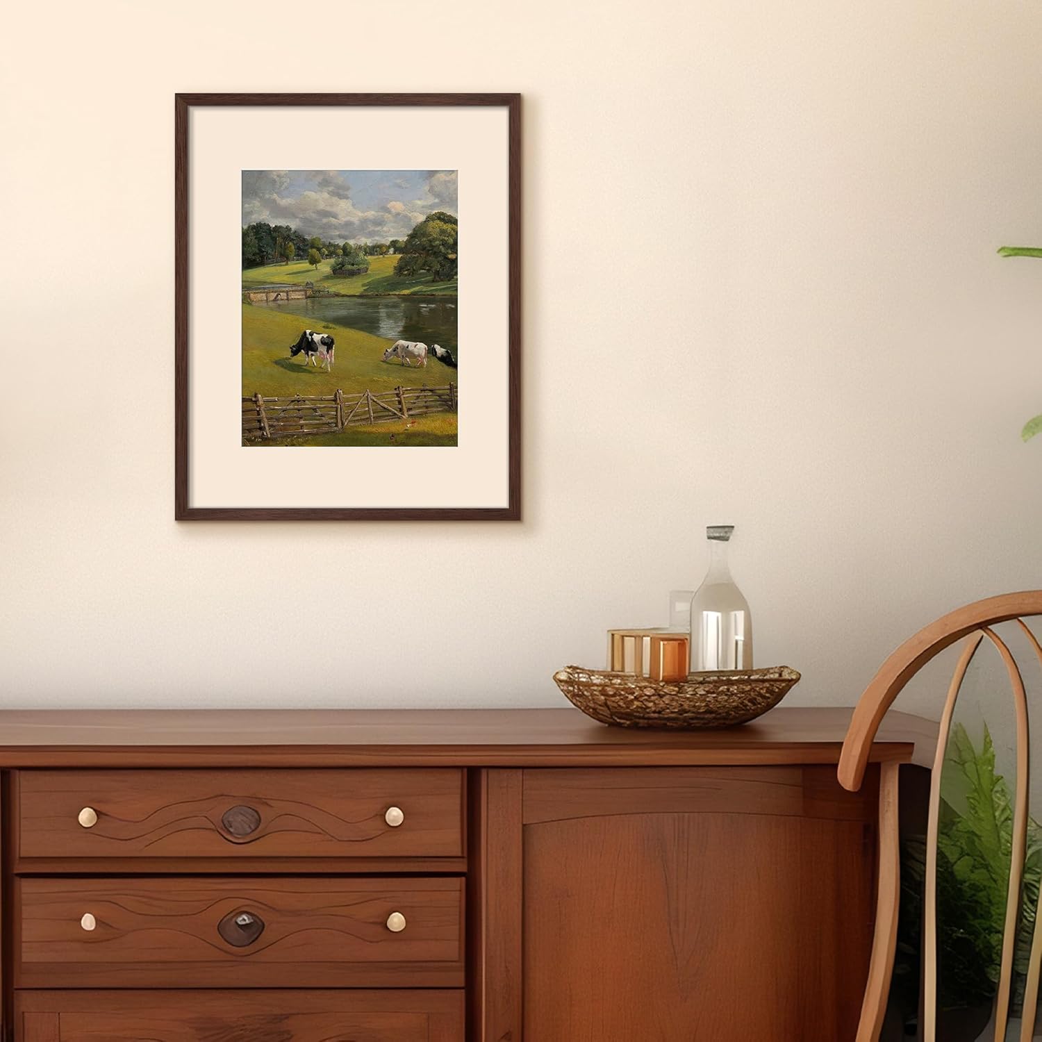 Detalle 2 de upsimples 16x20 Inch Picture Frame with Mat (11x14) or No Mat, Brown