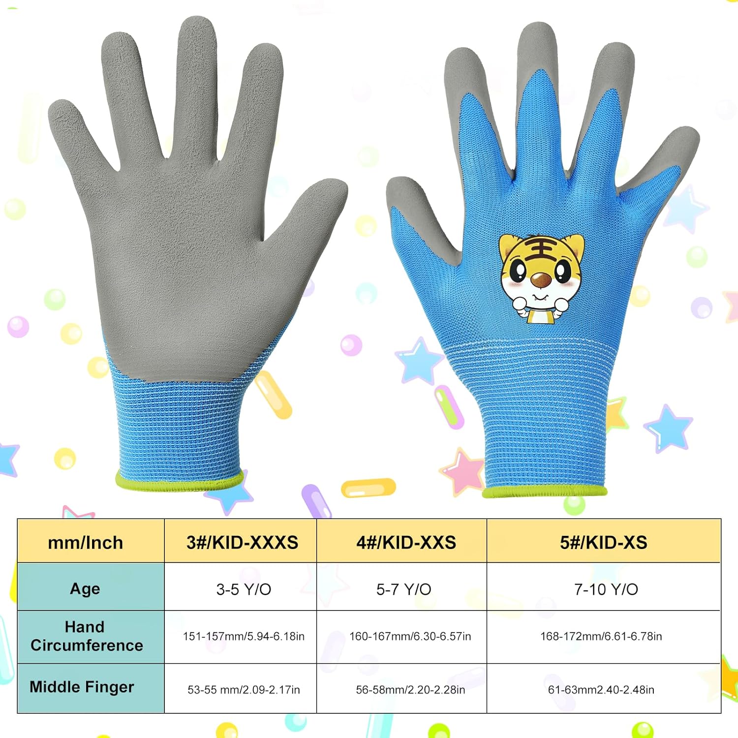 Thumbnail 1 de OSDUE Guanti da lavoro da giardino per bambini Flower Power (set di 3) 2-4 anni