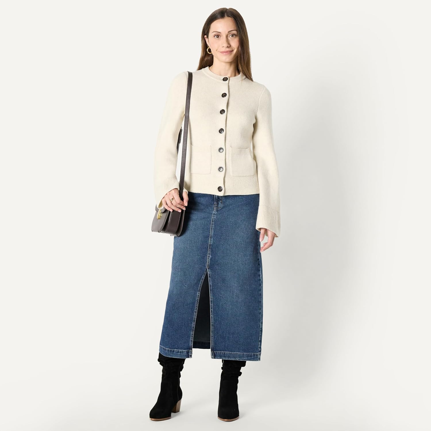 Thumbnail 4 de Amazon Essentials Donna Cardigan a Maniche Lunghe con Maniche a Campana e Vita Sagomata – vestibilità Classica