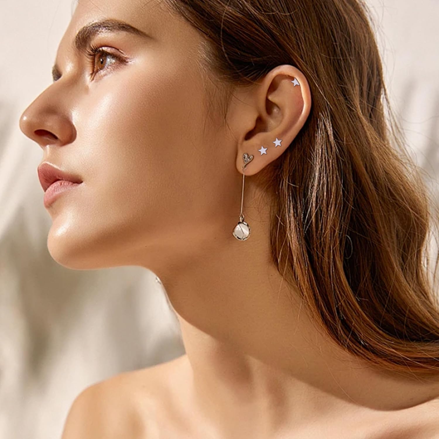 Thumbnail 5 de ZDE Flat-Back Earrings, Titanium