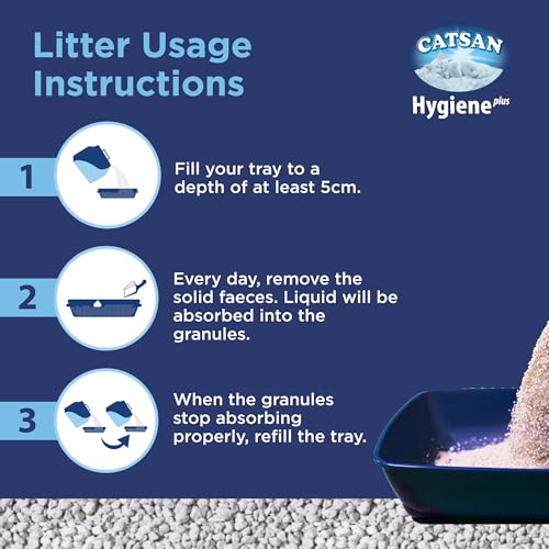 Detalle de Catsan Hygiene Plus - Litière minérale non agglomérante 10L (Lot de 4) pour chat