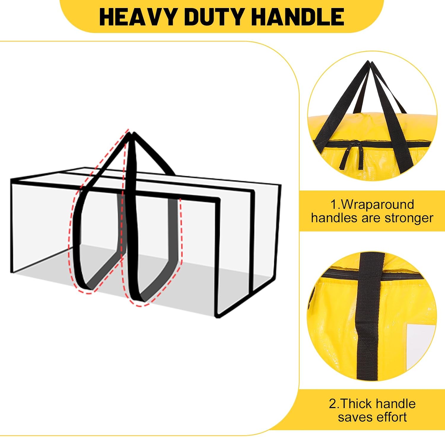 Detalle 2 de SUNNOW Moving Bags 6 Pack, 90L capacity