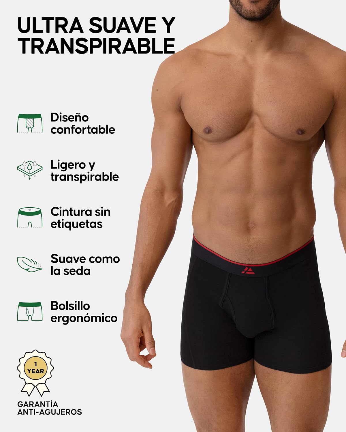 Detalle 2 de Danish Endurance bóxer bambú 6 pack M