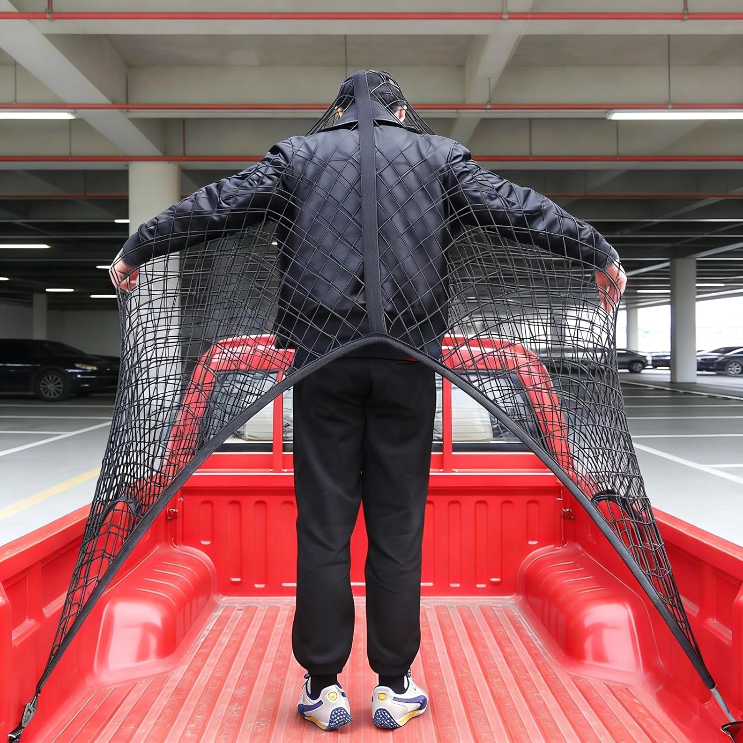 Highly Elastic Cargo Net for Truck Beds (4x4 to 7x7) – Universal, Durable & Easy to Use