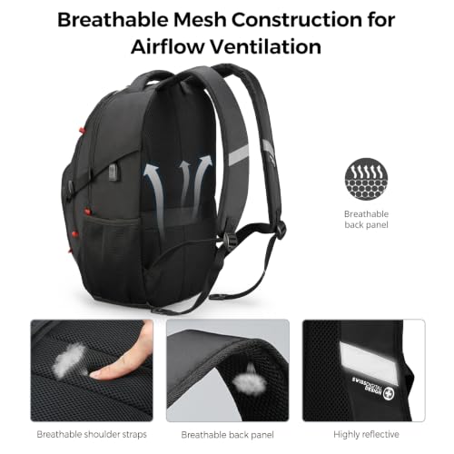 Detalle de Swissdigital Design Laptop Backpack SD803-01: A Practical, RFID-Protected Carry with USB Charging