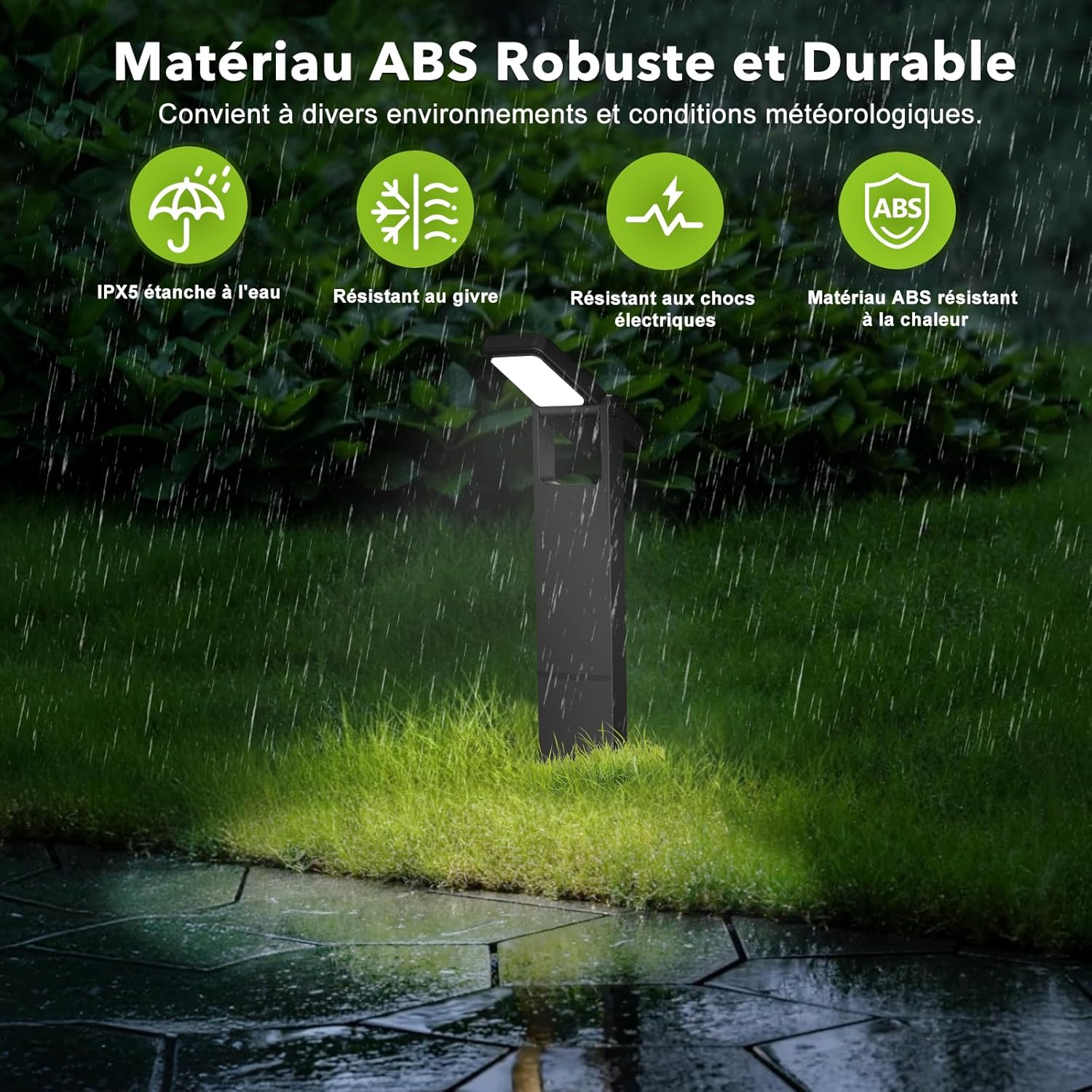 Thumbnail 5 de OUSFOT Luci Solari da Giardino 6 pezzi con 40 LED, 2 livelli di luminosità e sensore crepuscolare IP65