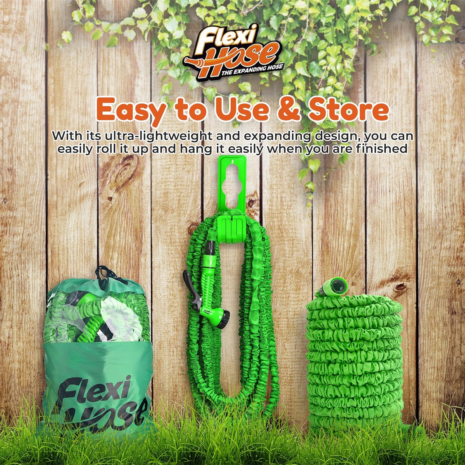 Thumbnail 4 de Flexi Hose Expandable Garden Hose (150FT / 45 Metres) with 3/4-inch fittings and spray nozzle
