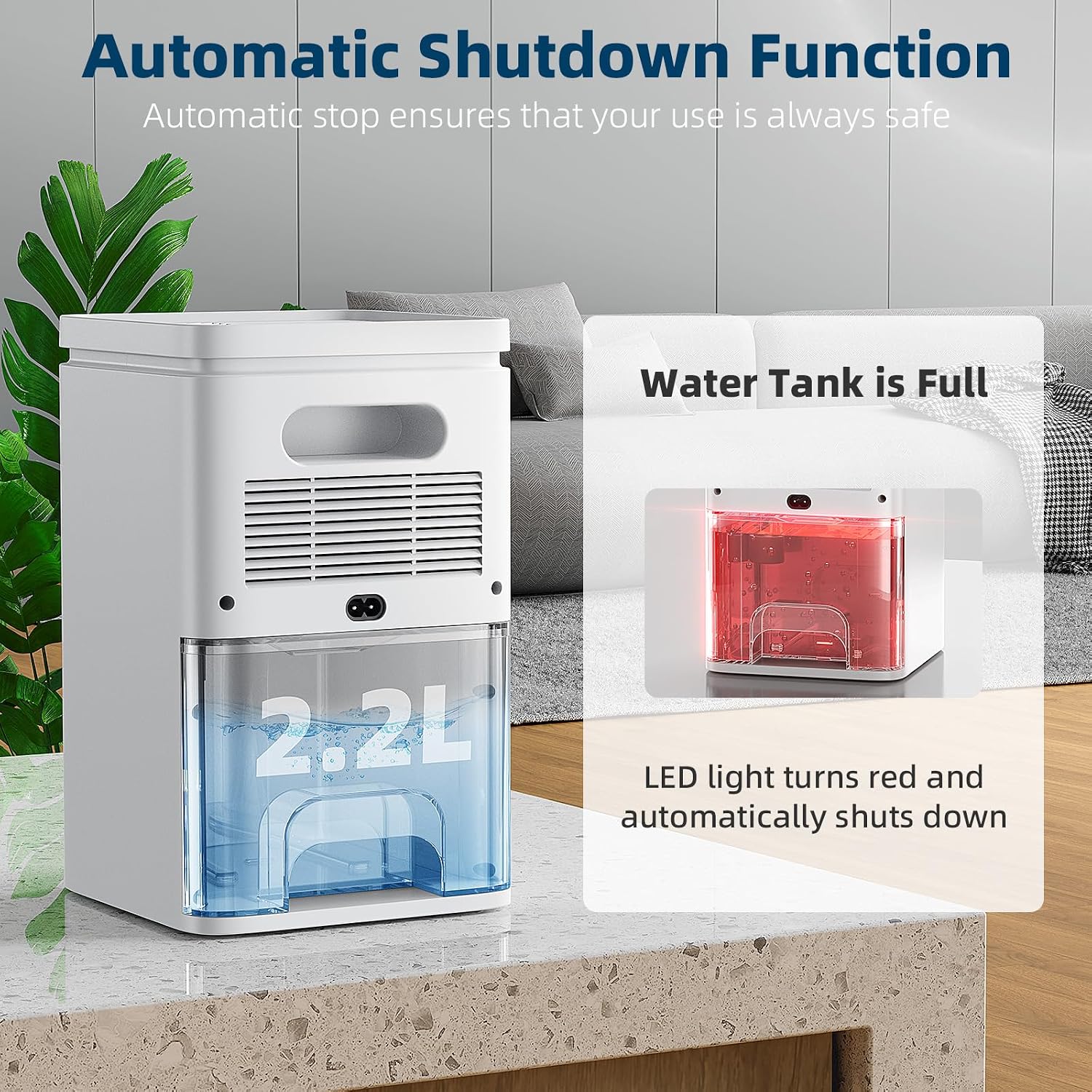 Detalle 2 de Dehumidifier for Bedroom 2.2L 💧