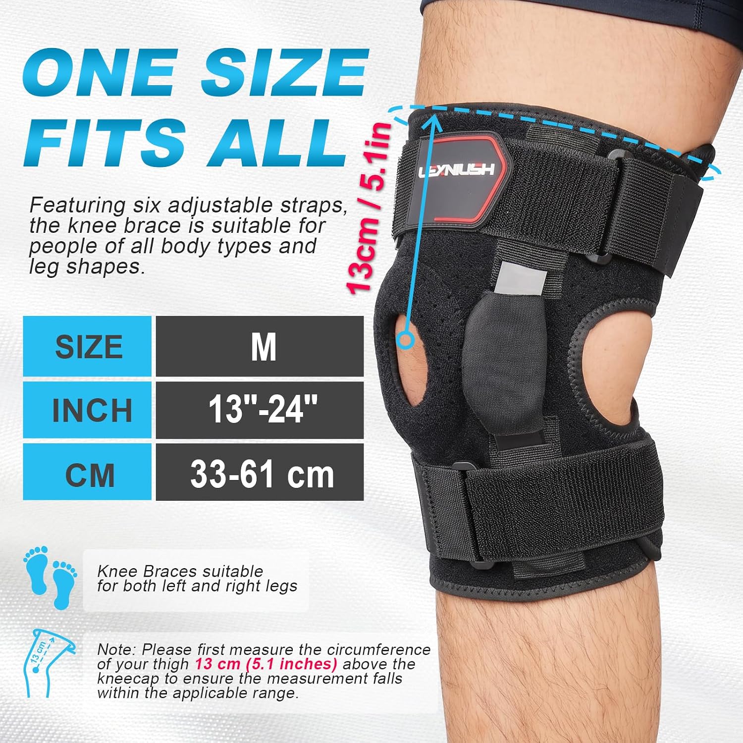 Thumbnail 6 de Knee Support for Women and Men with Adjustable Hinged Design and Open Patella
