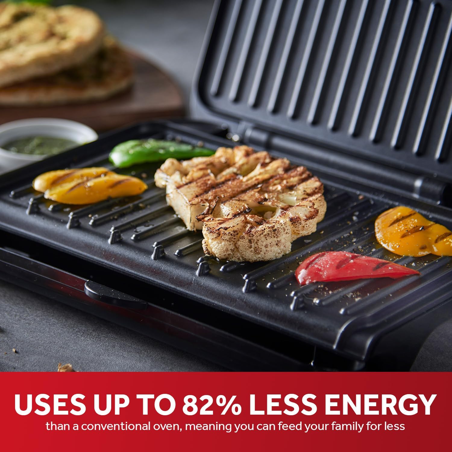 Detalle de George Foreman Medium Electric Fit Grill: a pragmatic companion for everyday healthy cooking