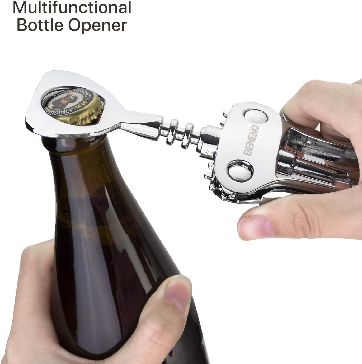 Thumbnail 1 de Beneno Wine Opener: Zinc Alloy Premium Wing Corkscrew with Built-In Bottle Opener