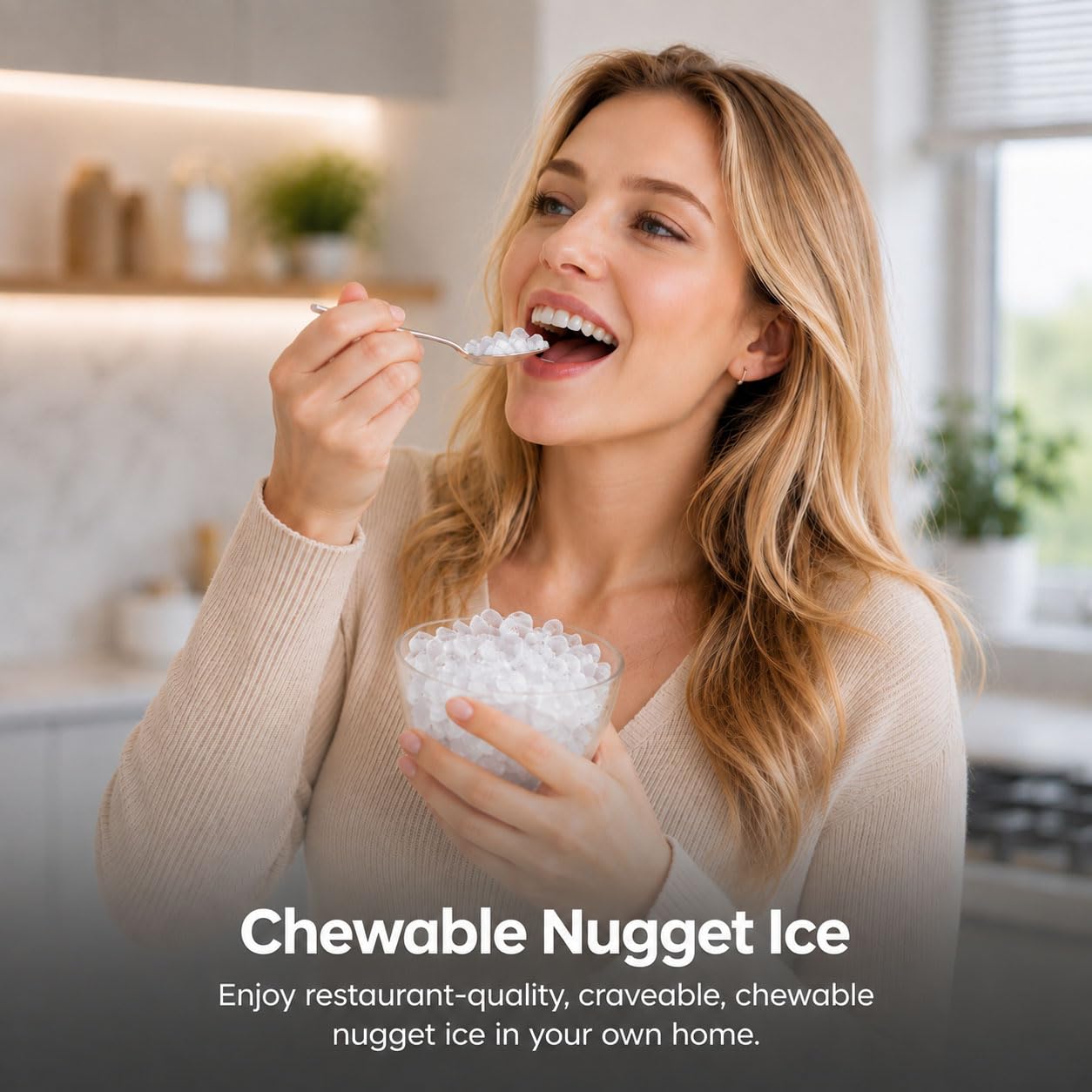 Detalle 1 de Electactic Nugget Ice Maker Countertop Ice Maker, 35 lb/24-Hour Output