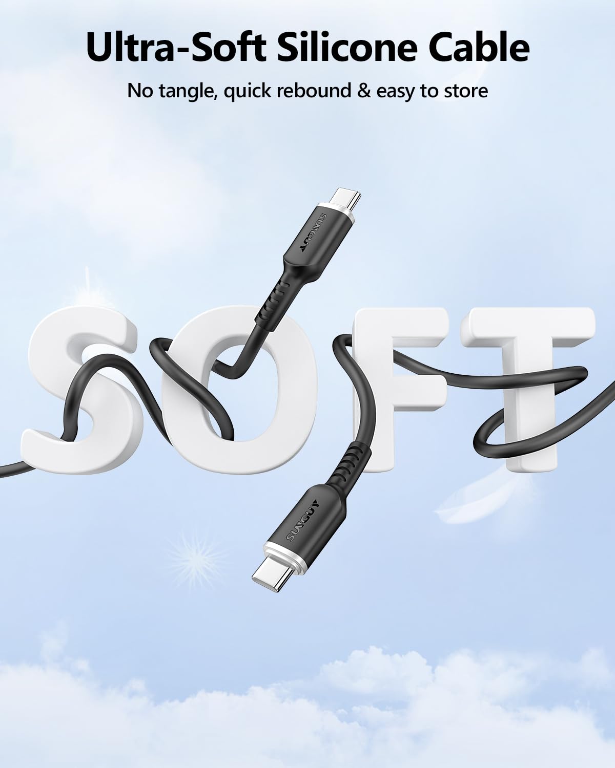 Detalle 2 de SUNGUY Cable USB C a USB C 100W