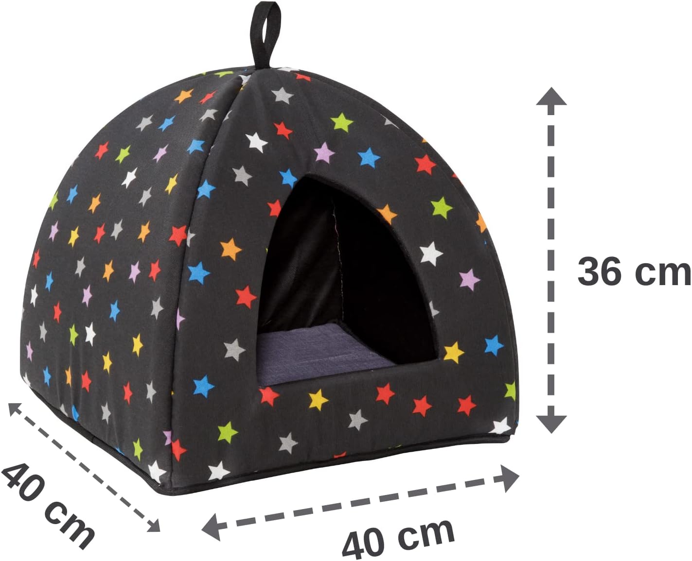 Detalle 2 de Baroni Home Lettino Cuccia Piramide 40x40x36 cm 🐾