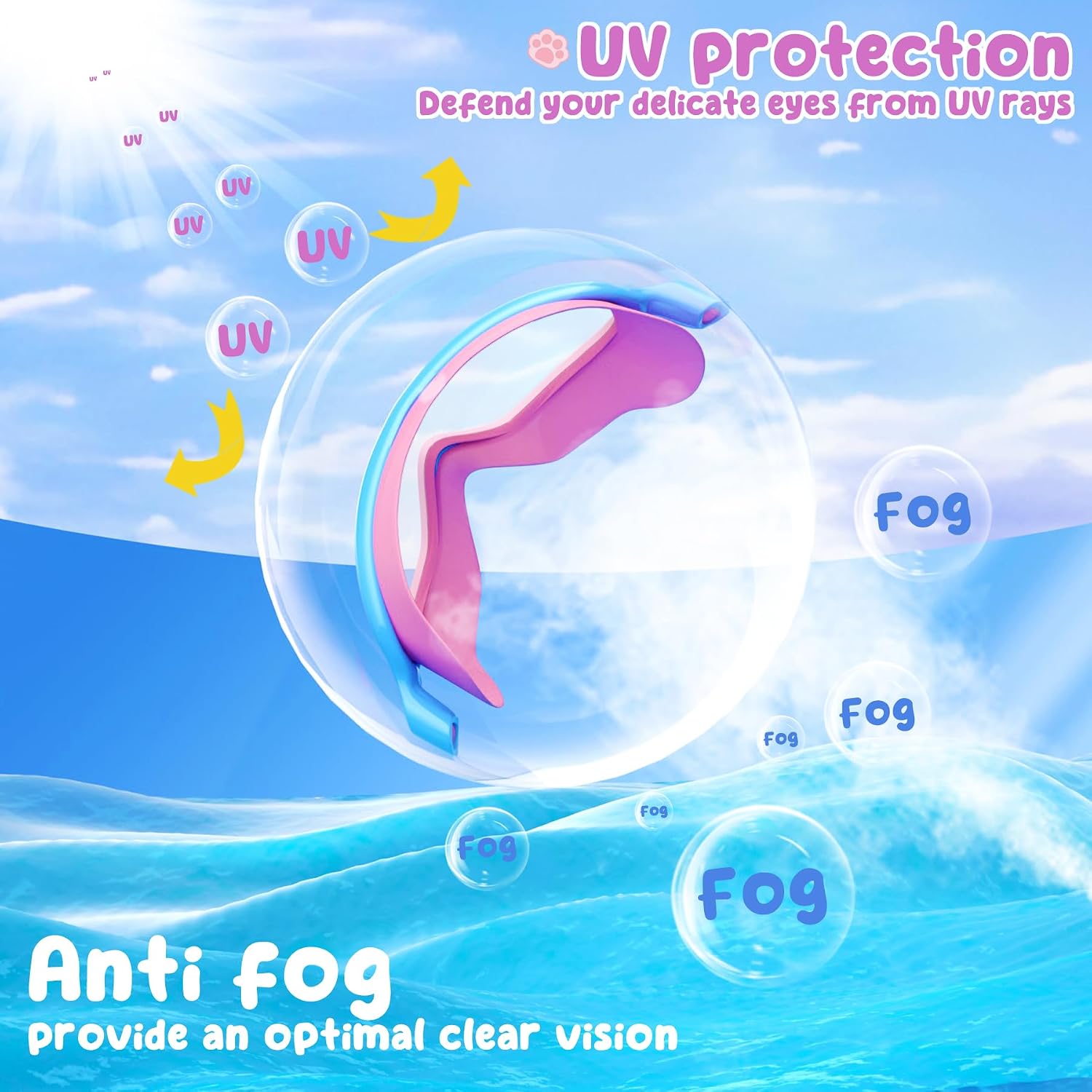 Detalle 2 de COOLOO Schwimmbrille Kinder UV-Schutz 4-14